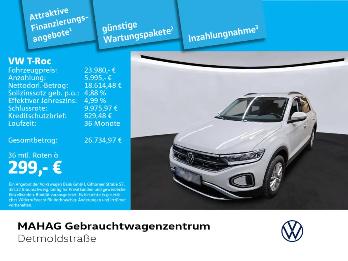 Volkswagen T-Roc T-ROC 1.5 TSI LIFE AHK AppConnect LED DSG Grau - 1