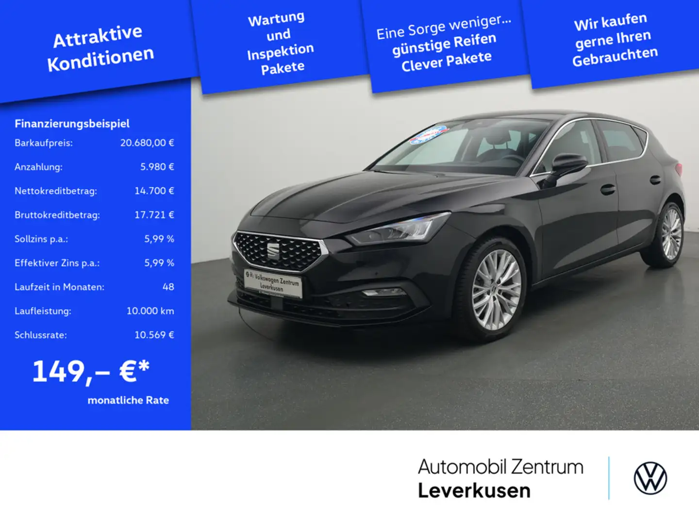 SEAT Leon Xcellence DSG NAVI VIRT SHZ APP LED Zwart - 1