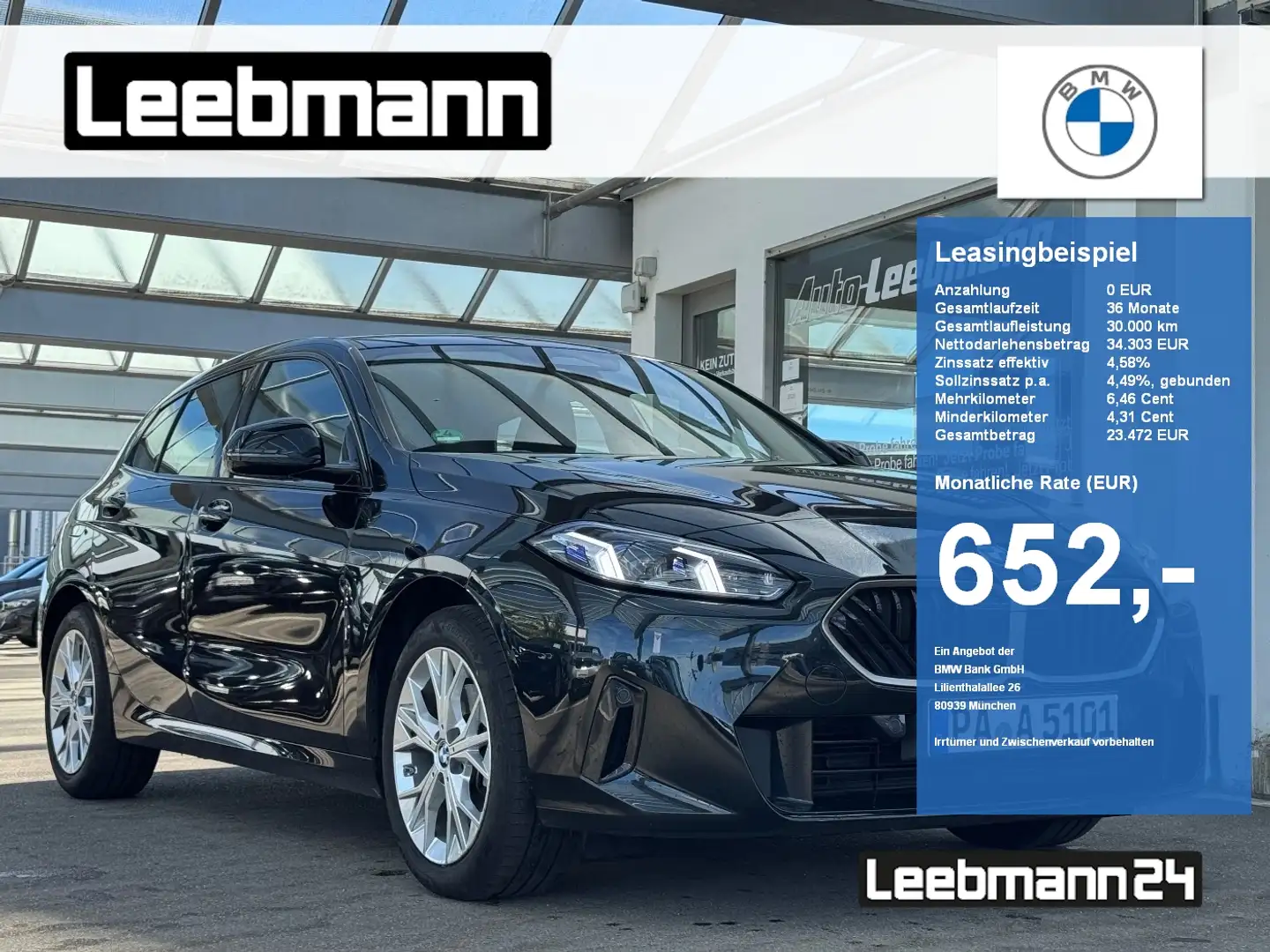 BMW 118 d Premiumpaket/el.Heckklappe/RFK/DrivAssi Negro - 1