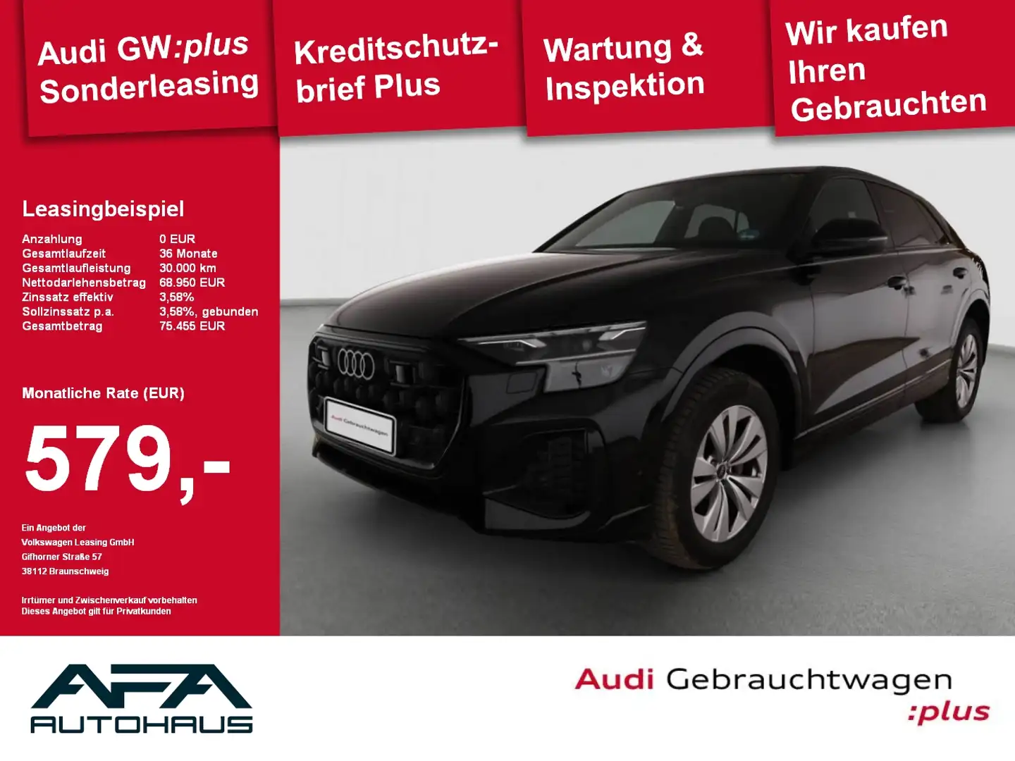 Audi Q8 45 TDI qu. tiptr. Luft*AHK*Matrix*Opt.Schwarz Schwarz - 1