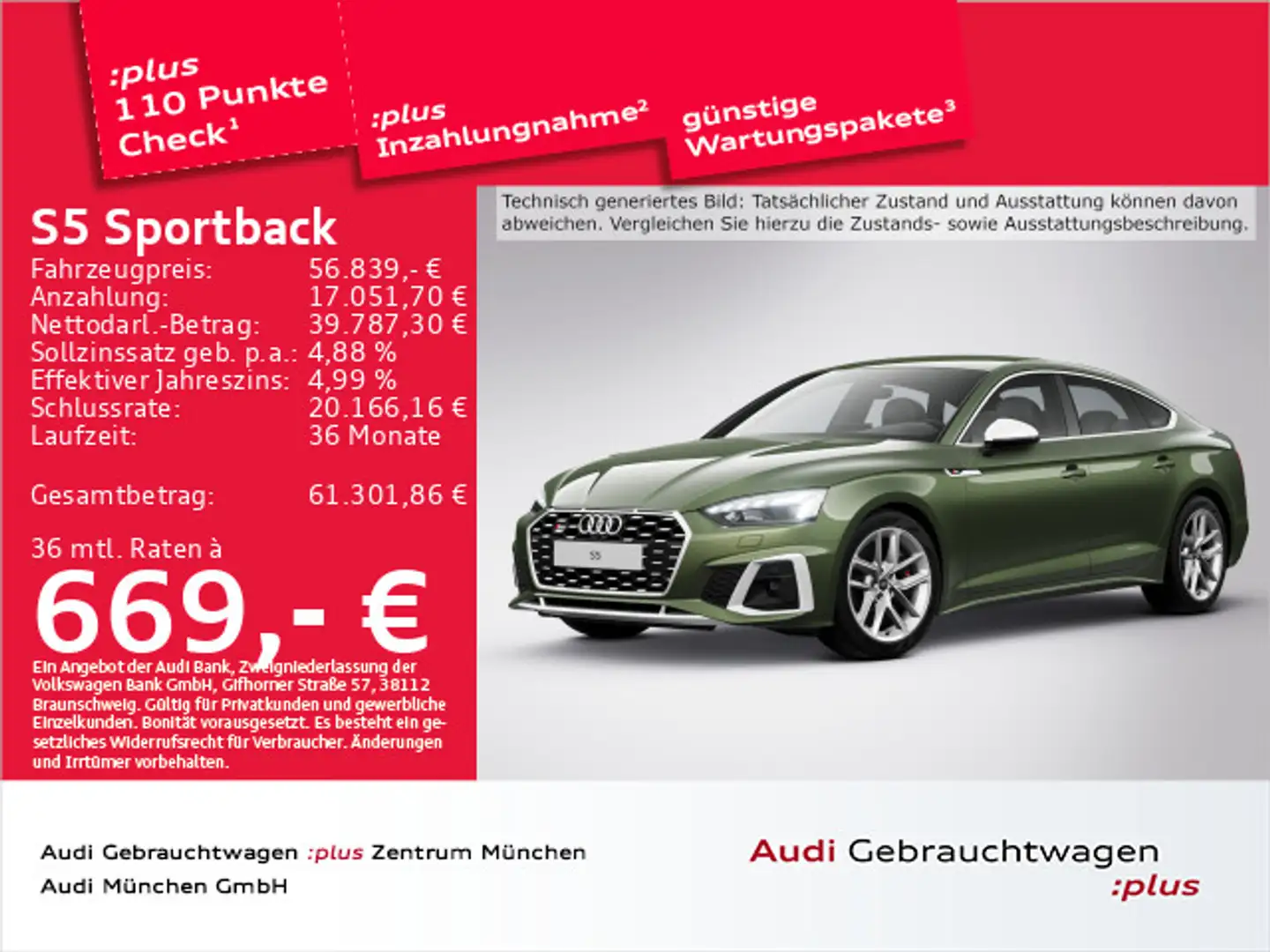 Audi S5 TDI tiptr. B&O/Kameras/Massage Grün - 1