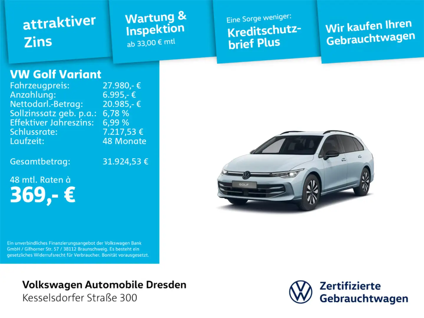Volkswagen Golf Variant Goal 1.5 TSI Blau - 1