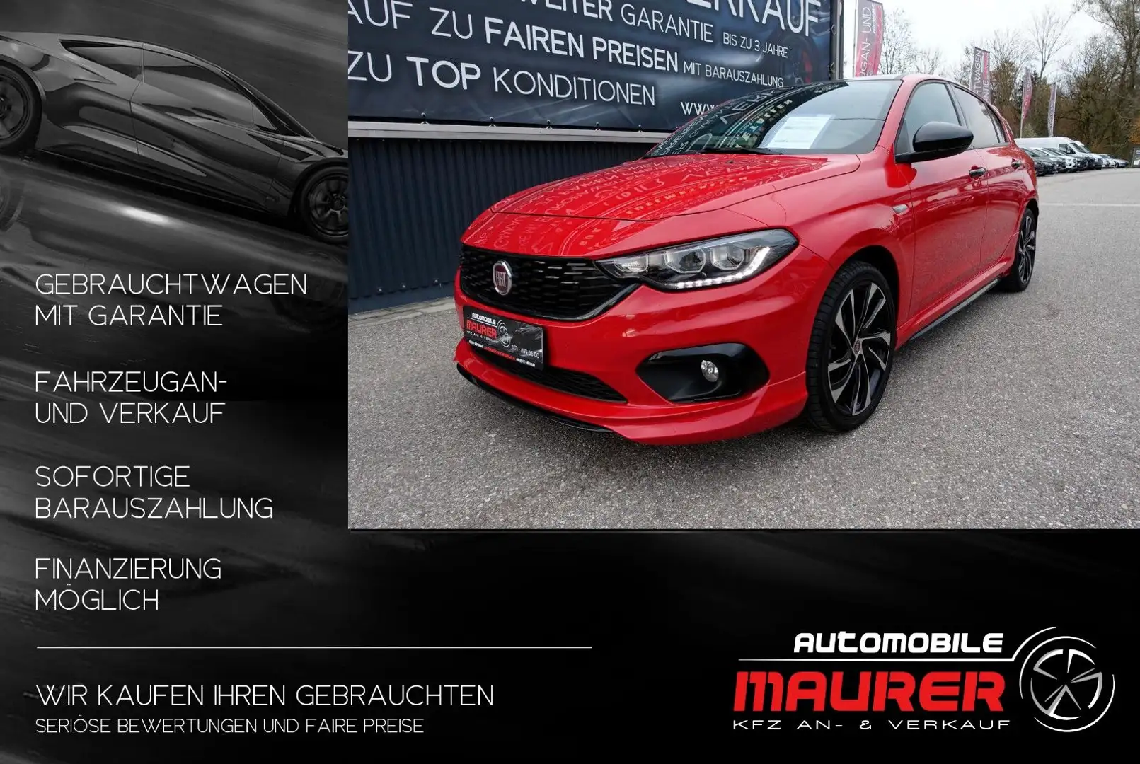 Fiat Tipo SPORT LED Teilleder ALU NAVI Touch 1. Hand Rot - 1
