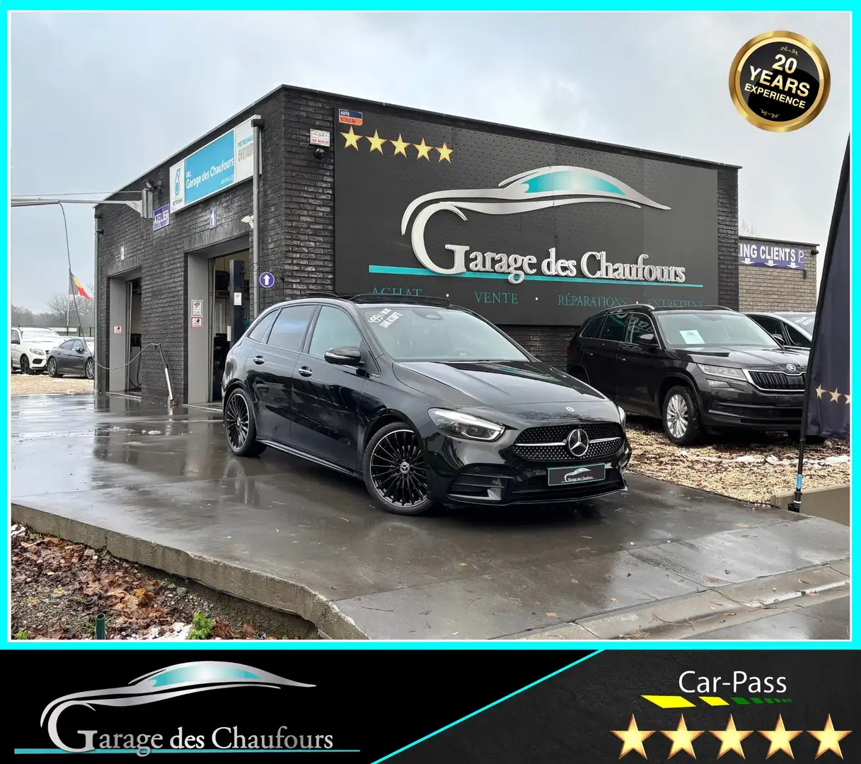 Mercedes-Benz B 180 ! Full Pack AMG ! - 1er Prop. - T. Ouvrant - Eu6d Noir - 1