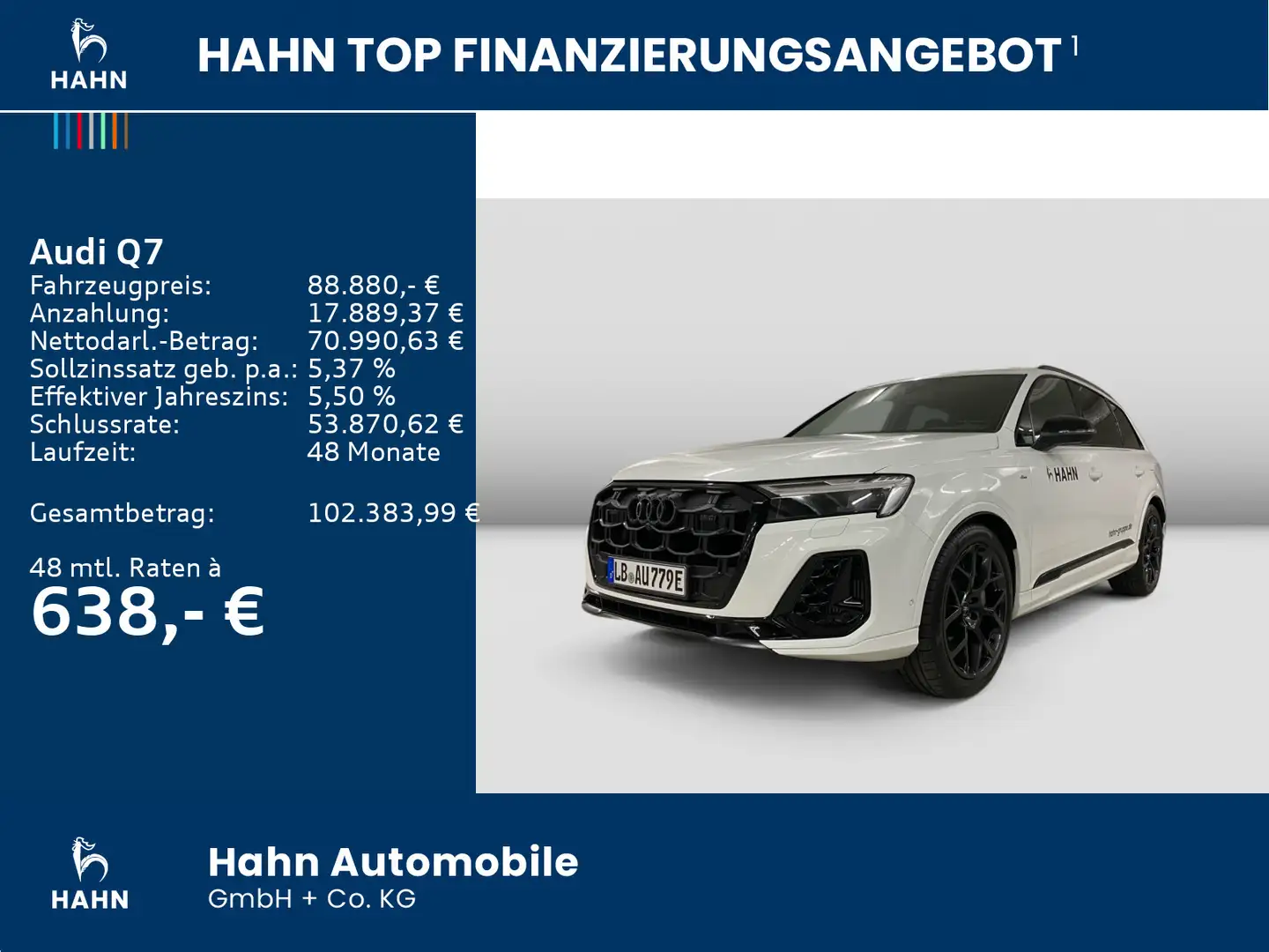 Audi Q7 3.0 TFSIe S-line Pano AHK Luft Matrix Navi Weiß - 2