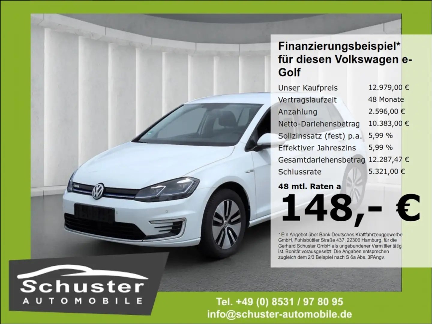 Volkswagen e-Golf *136PS ACC LED Navi heizb.Frontsch PDCv+h Alb - 1