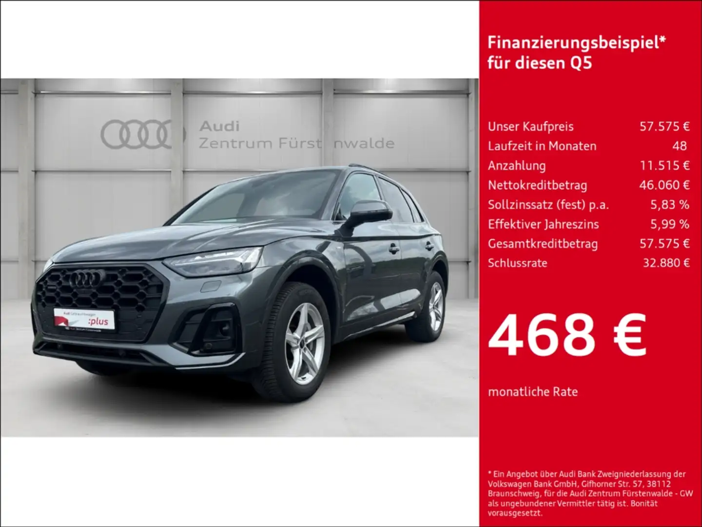 Audi Q5 50 TDI quattro tiptronic S line El. Panodach Navi Grau - 1