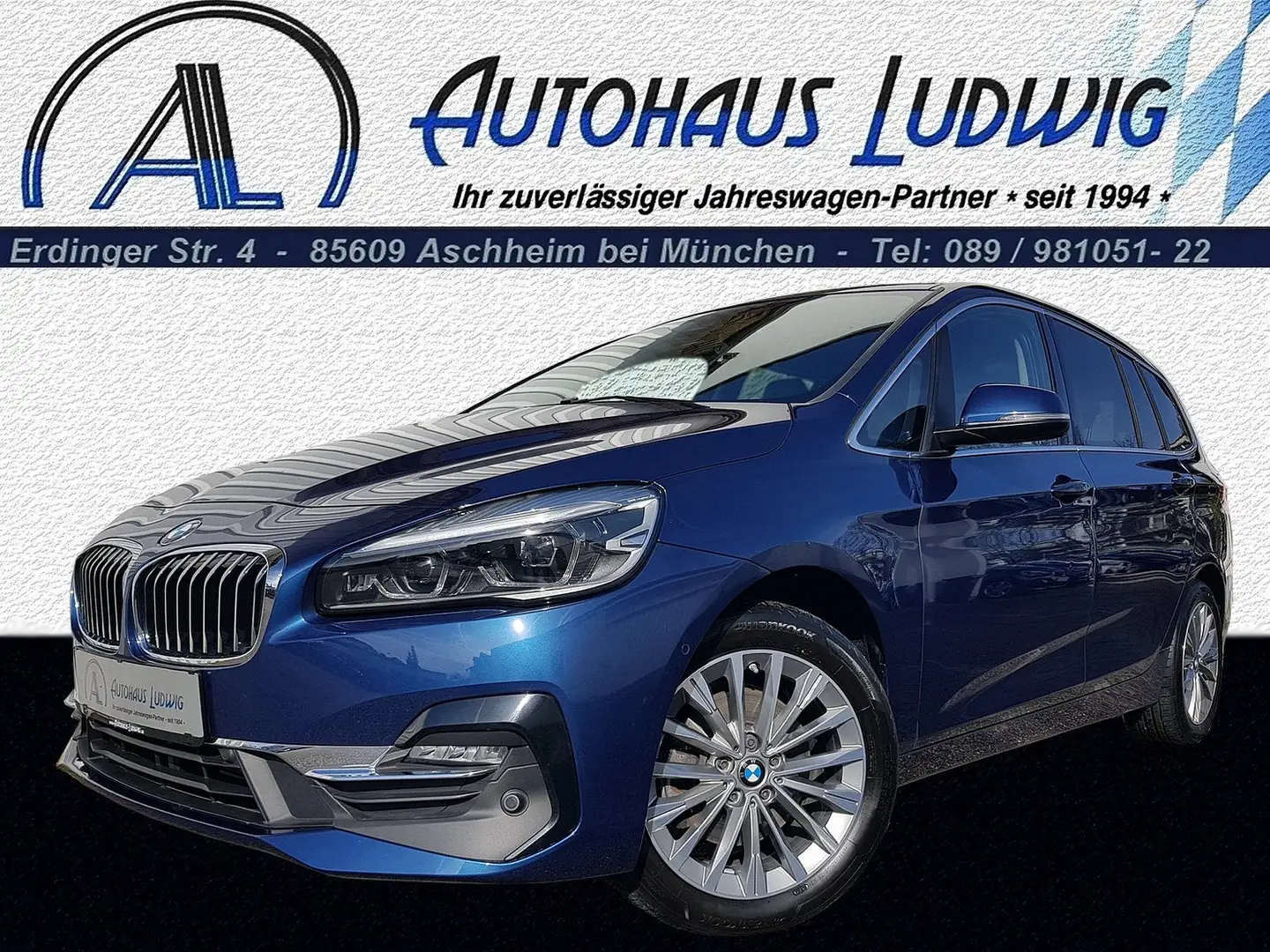 BMW 218 i Aut-DKG*GranTourer*Luxury-Line*Leder*Navi Blau - 1