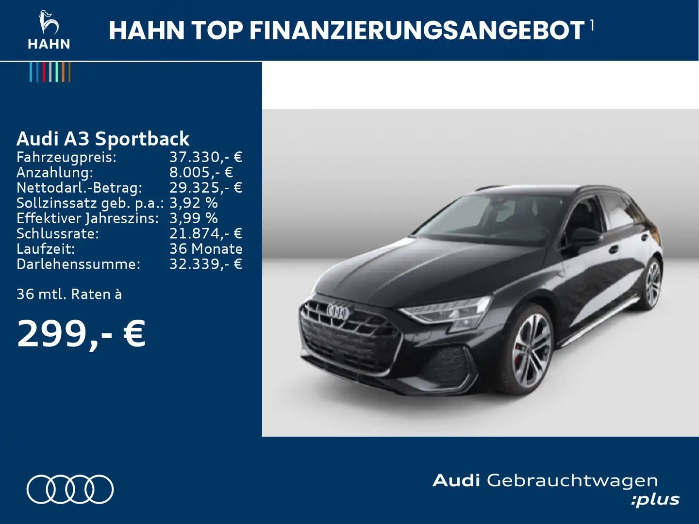 Audi A3 35TFSI S line HUD Virtual CAM AHK Noir - 2