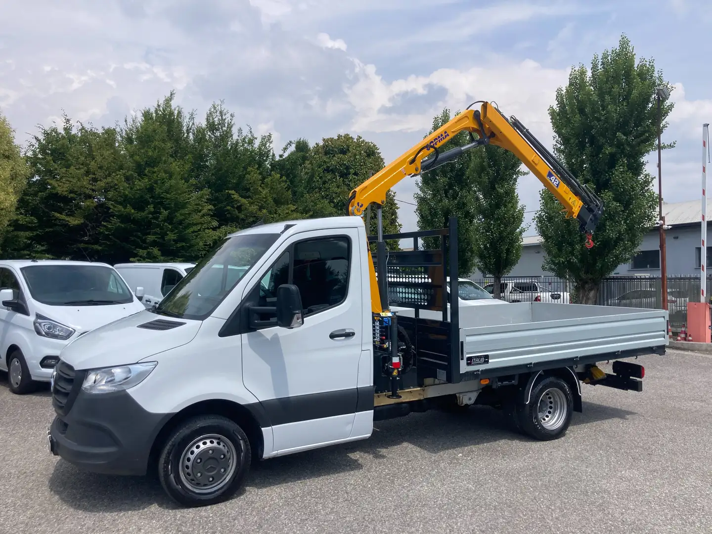 Mercedes-Benz Sprinter 415 CDI - CASSONE FISSO + GRU COPMA Blanc - 1