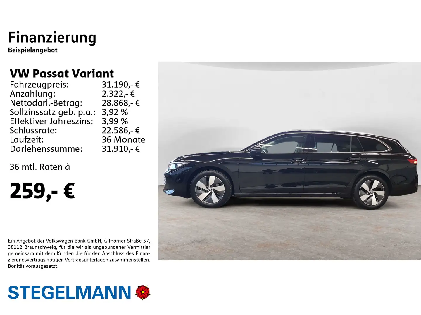 Volkswagen Passat Variant 1.5 eTSI DSG neues Modell Busines Schwarz - 2