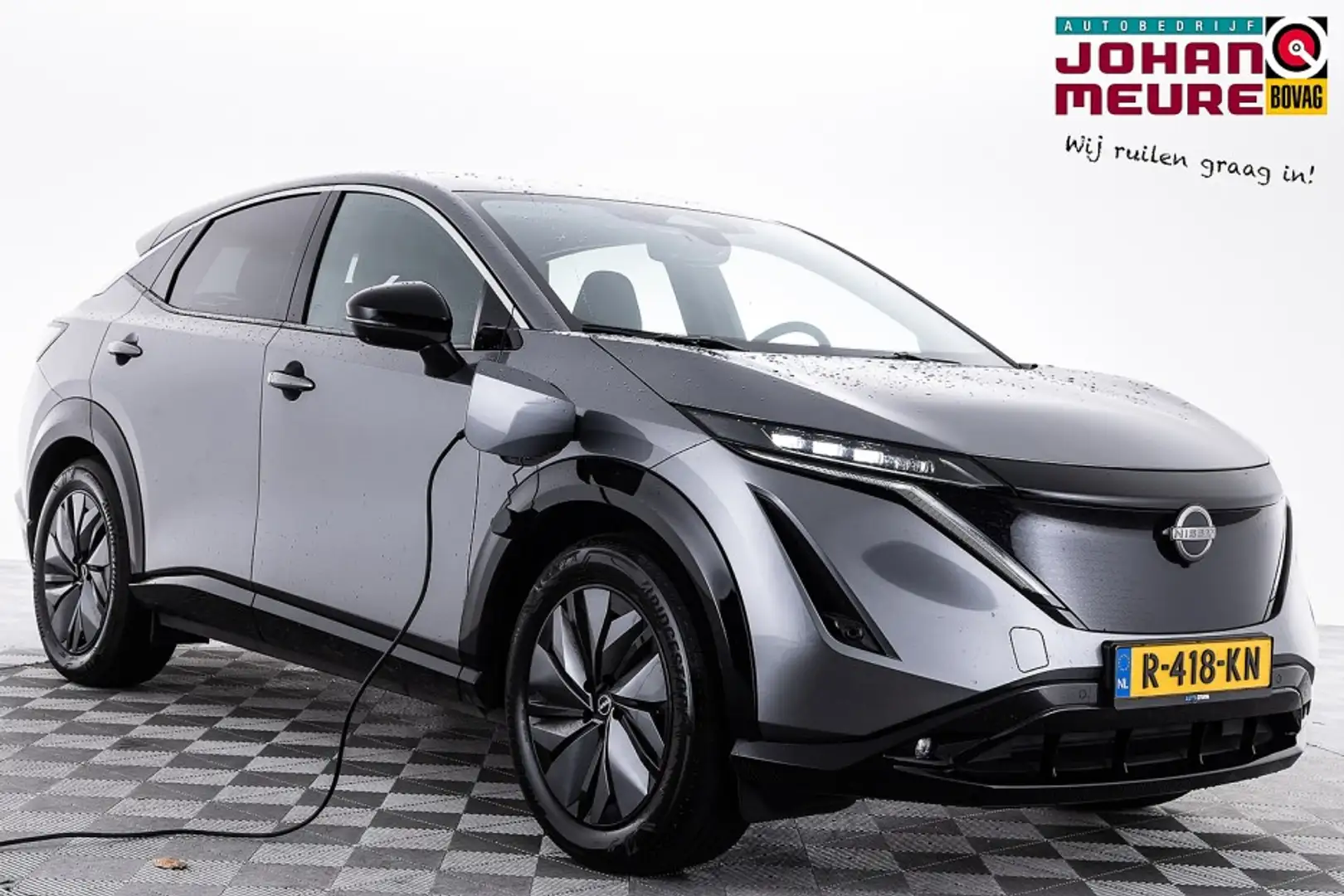 Nissan Ariya Evolve 66 kWh | Trekhaak | Half LEDER | ECC | LED Szürke - 1
