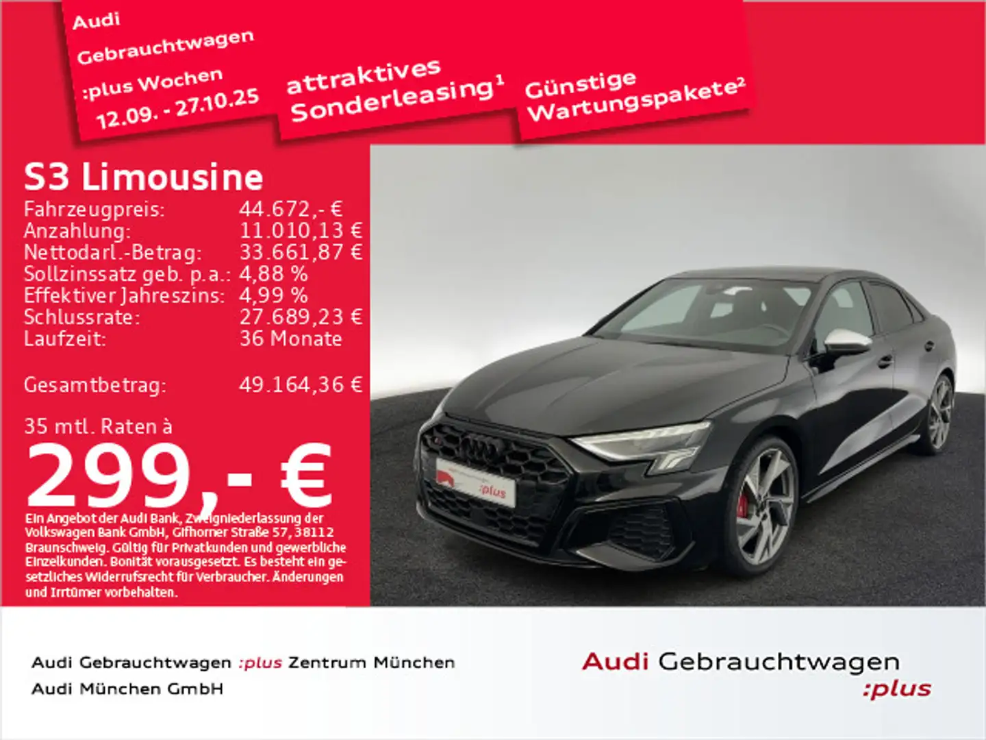 Audi S3 TFSI S tronic Pano/ACC/Virtual Schwarz - 1