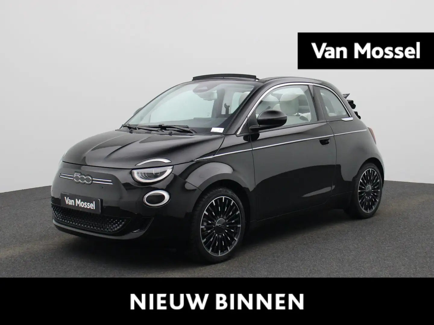 Fiat 500e C La Prima 42 kWh 119PK | Navigatie | Lederen Bekl Zwart - 1