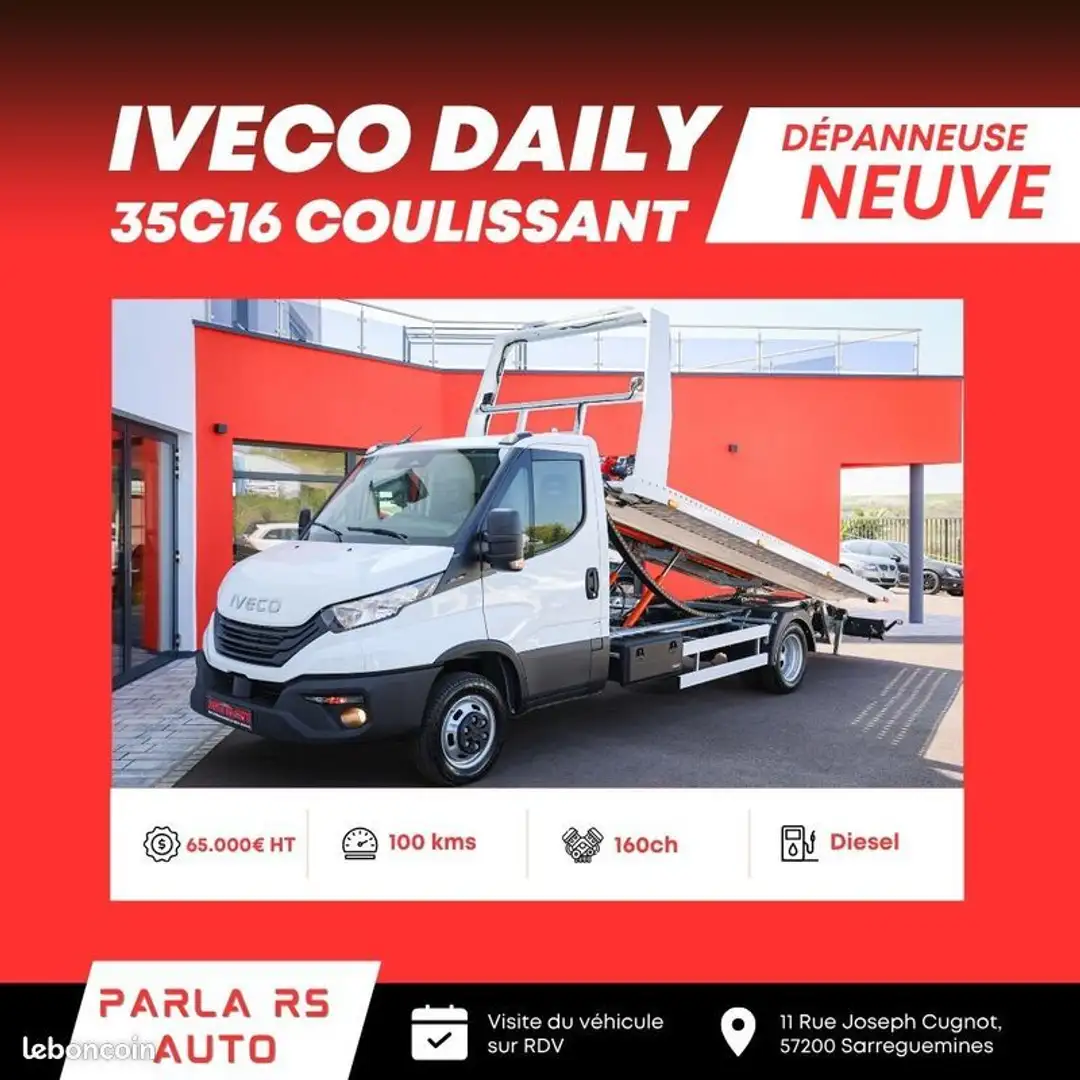 Iveco Daily 35C16 2025 160ch porte voiture neuve plateau couli Blanc - 1