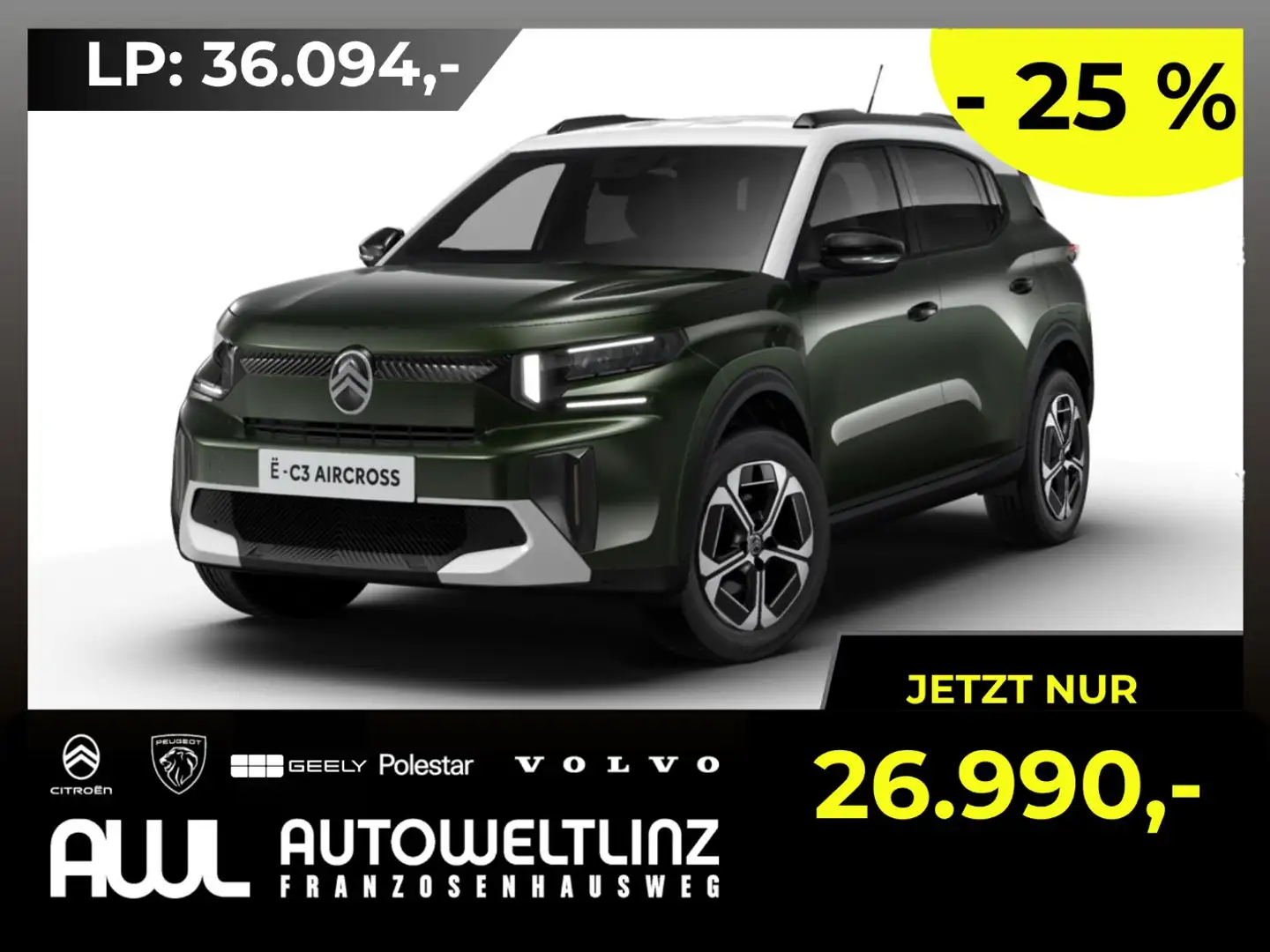 Citroen Sonstige C3 Aircross Elektro 113 MAX ext. Range !MEGADEAL! Grün - 1