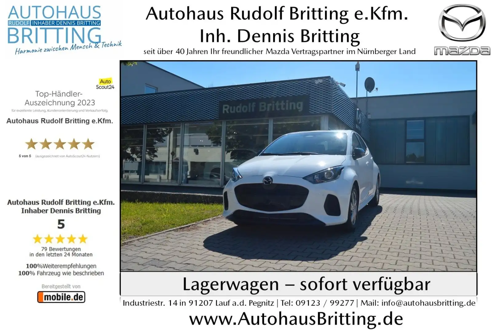 Mazda 2 Hybrid 116PS Exclusive-Line Modell 2024 Wit - 1
