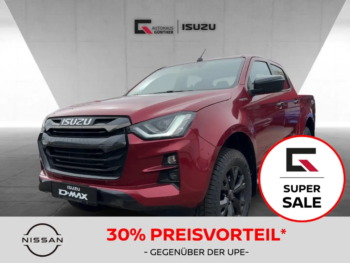 Isuzu D-Max V-CROSS Doka 4WD Autom./RFK/AHK/LED/Leder Rood - 1