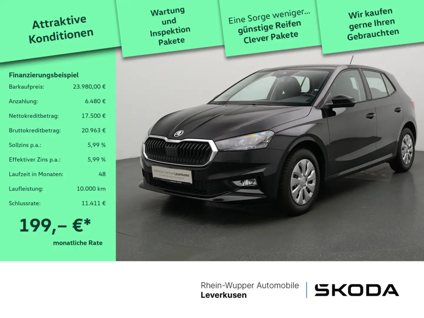 Skoda Fabia TSI Selection LED KAM SHZ PDC KLIMAAUTO Schwarz - 1