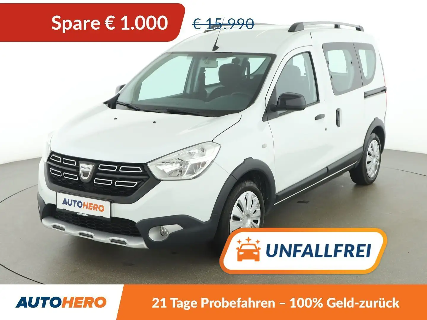 Dacia Dokker 1.6 SCe Stepway Charisma *NAVI*AHK*SHZ*CAM* Weiß - 1