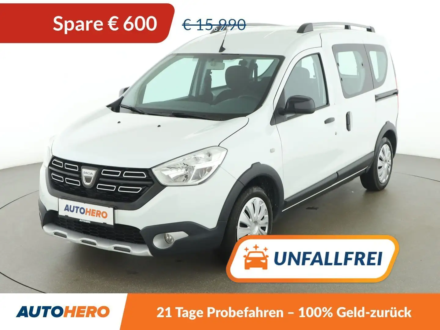 Dacia Dokker 1.6 SCe Stepway Charisma *NAVI*AHK*SHZ*CAM* Blanc - 1