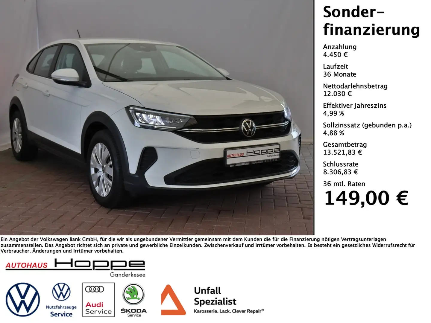 Volkswagen Taigo 1.0TSI GJR+SHZ+KLIMA+DAB+LED+MFL Weiß - 1