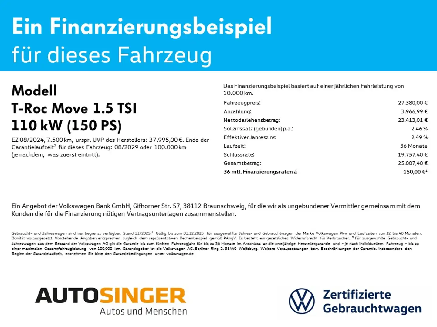 Volkswagen T-Roc Move 1.5 TSI *AHK*LED*NAVI*PDC*SHZ*17"*TEL Blau - 2