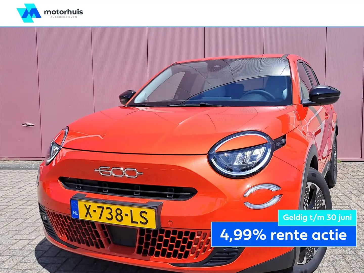 Fiat 600 54kWh 156pk Aut La Prima Oranje - 1