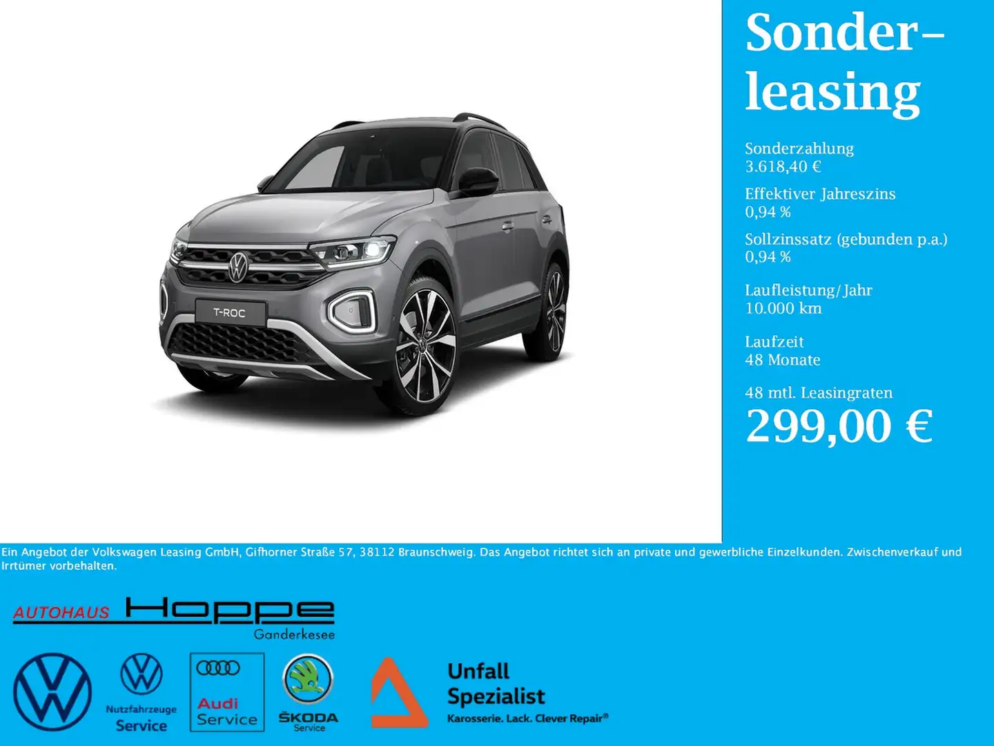 Volkswagen T-Roc Style 2.0 l TDI DSG+AHK+RFK+BLACKSYTLE Grau - 1