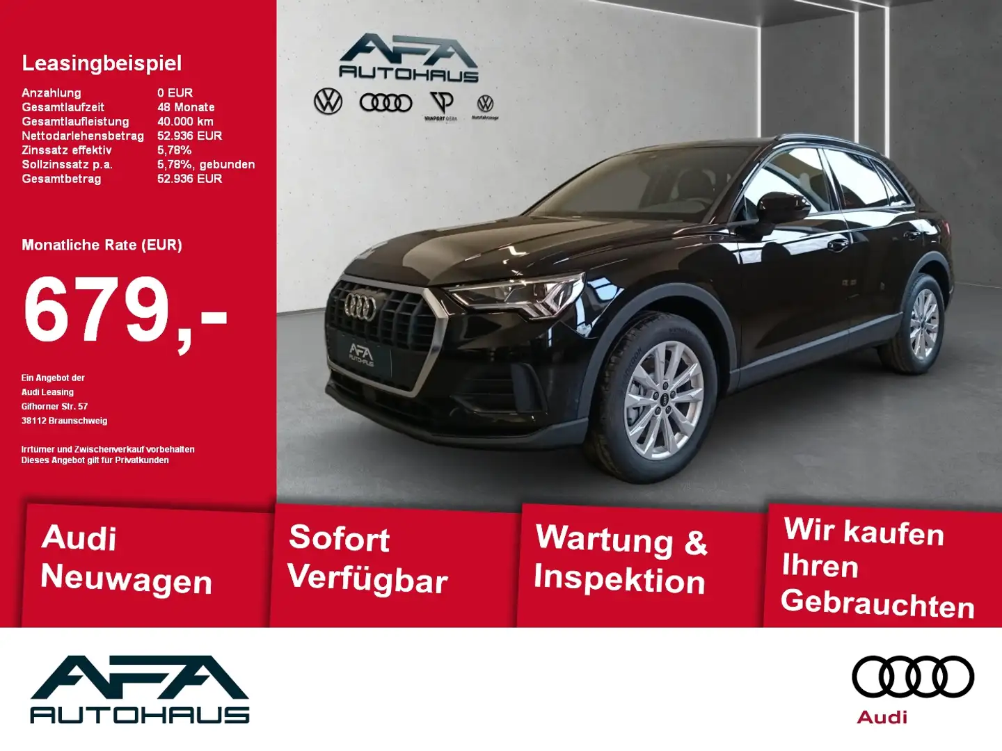 Audi Q3 40 2.0 TDI quattro AHK*LED*RFK*18 Zoll Schwarz - 1