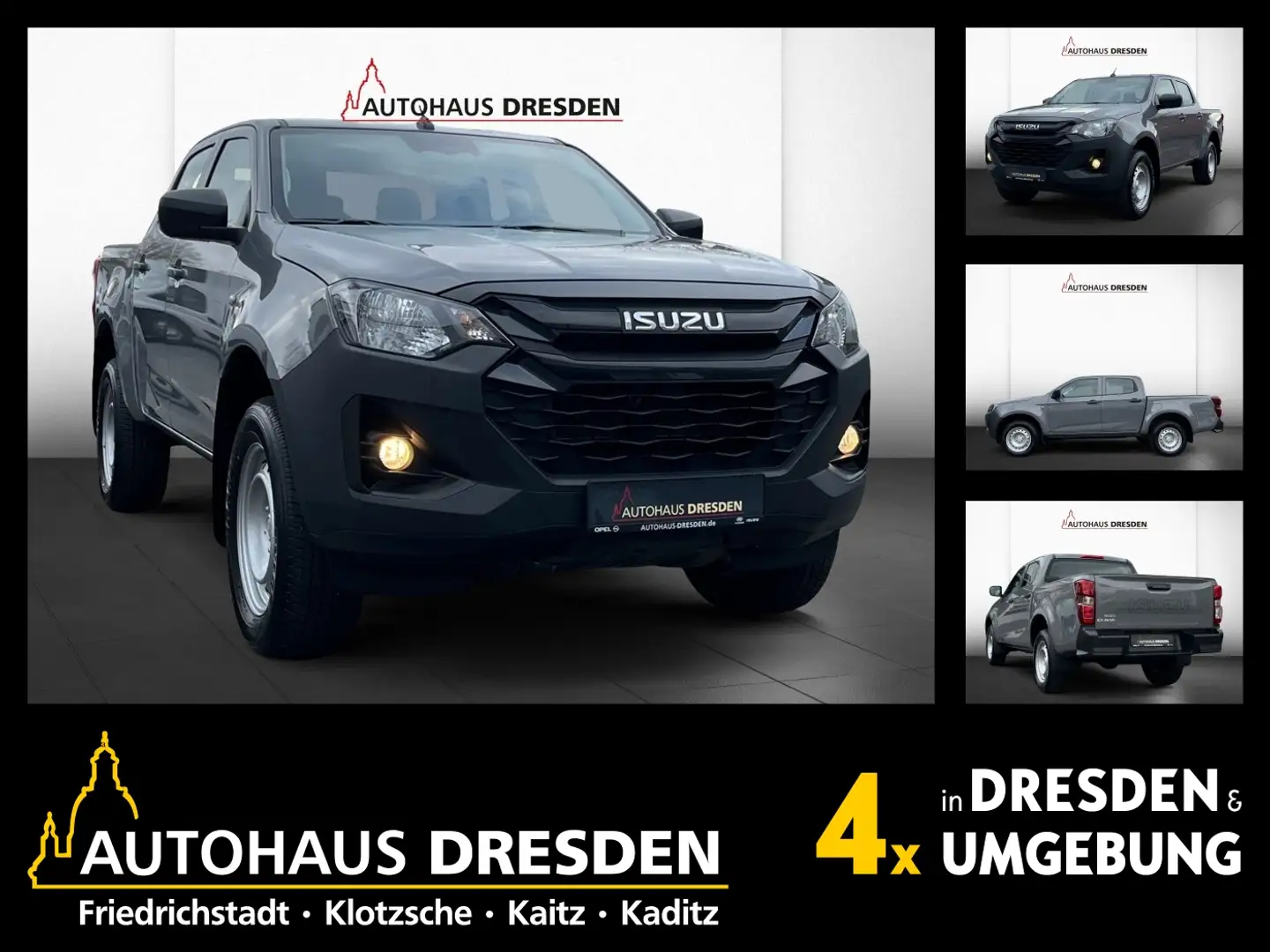 Isuzu D-Max 1.9 TD Double Cab L SpurW+AUT+SpurH+elSitz Gris - 1