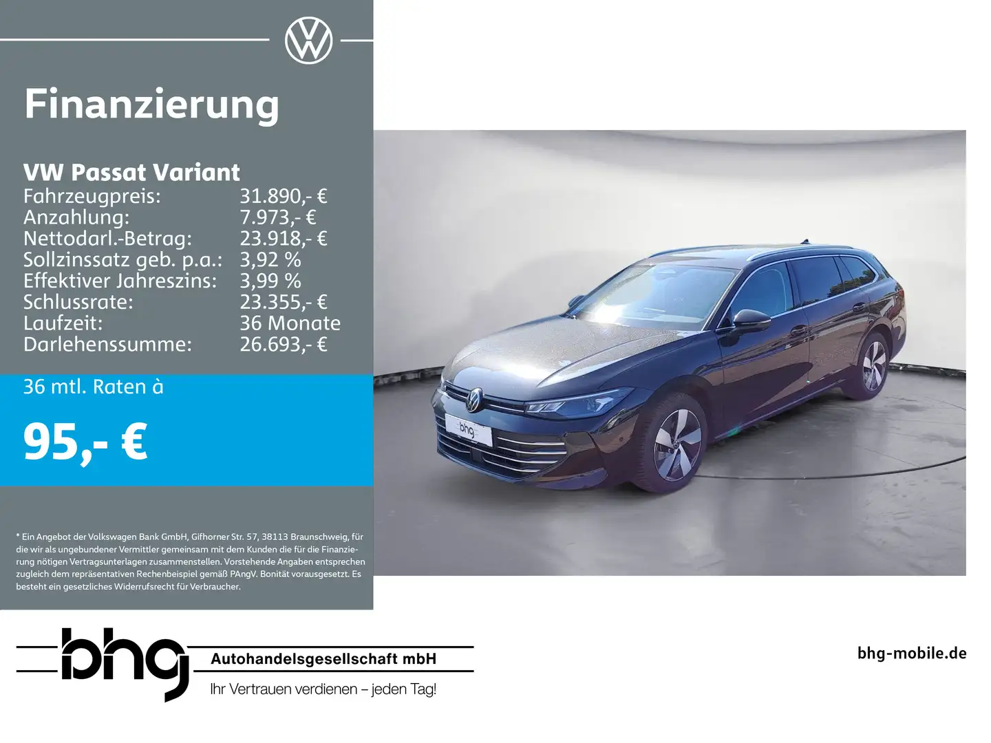 Volkswagen Passat Variant 1.5 e-TSI Business DSG *AHK*NAVI* Schwarz - 1