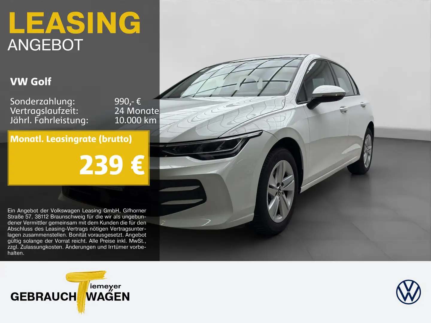 Volkswagen Golf 1.5 eTSI DSG LIFE PANO HuD AREAVIEW AHK Weiß - 1