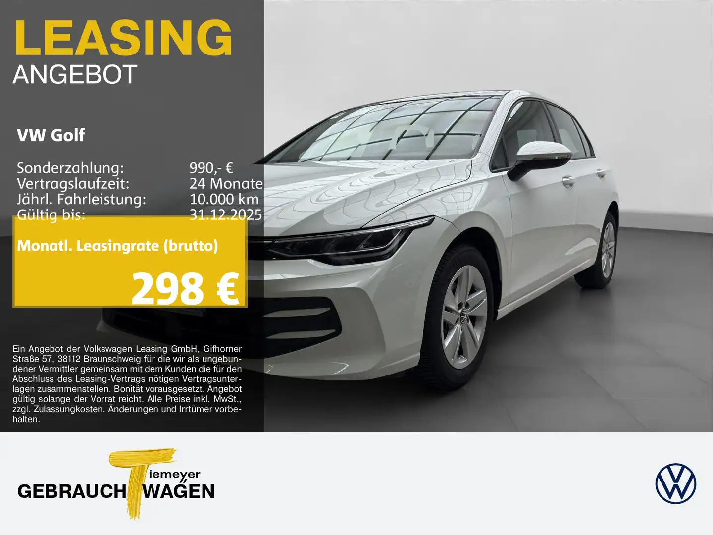 Volkswagen Golf 1.5 eTSI DSG LIFE PANO HuD AREAVIEW AHK Weiß - 1