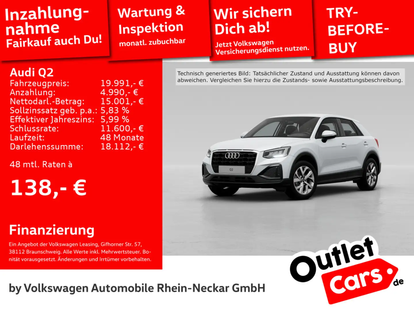Audi Q2 30 TFSI LED Navi Rückfahrkamera uvm Bianco - 1