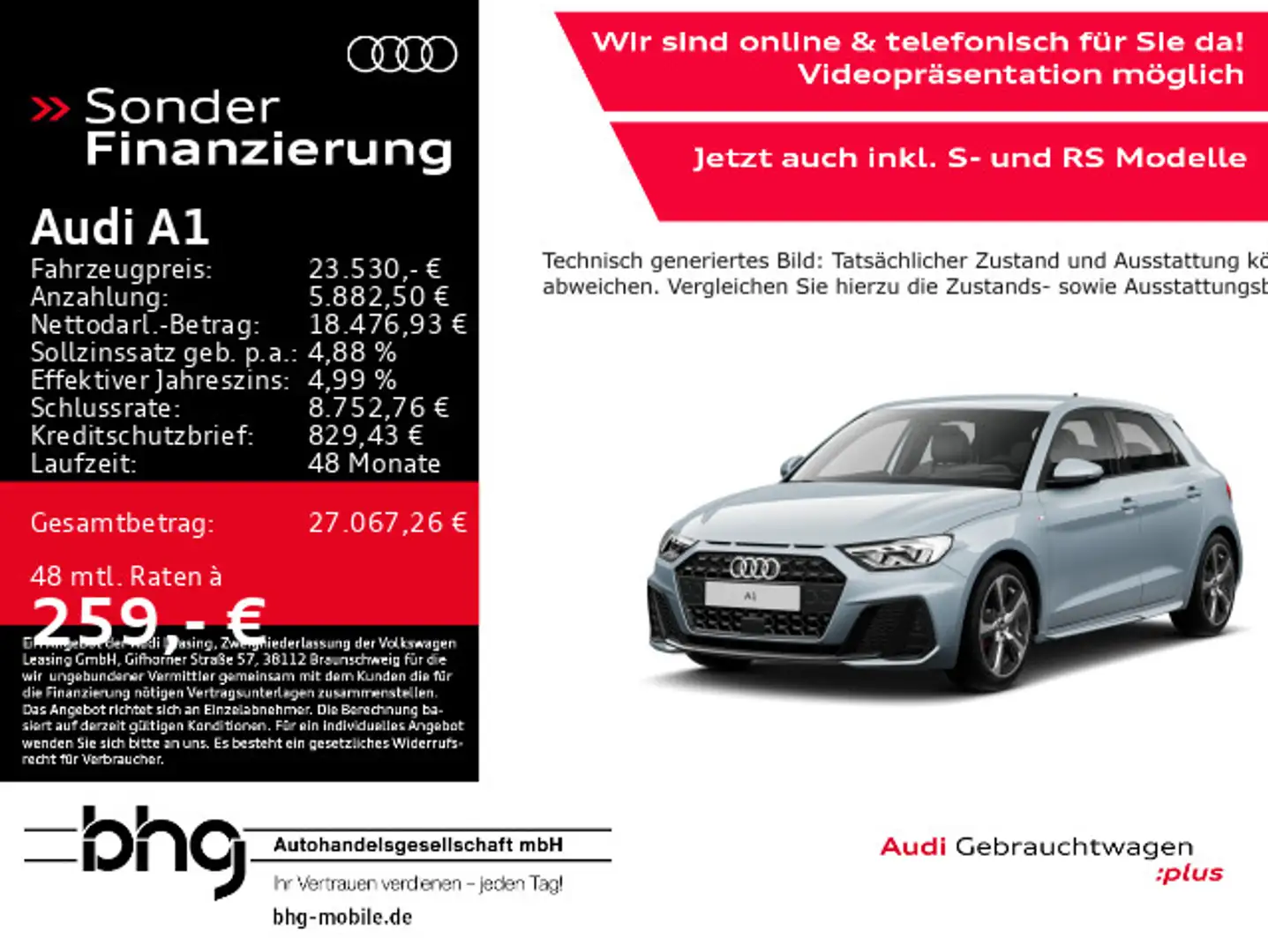 Audi A1 30 TFSI Sportback S tronic S line Grau - 1