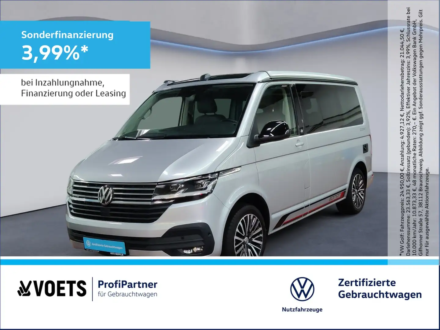 Volkswagen T6 California 6.1 Ocean 2.0 TDI LED+STANDHZG+SHZ Plateado - 1
