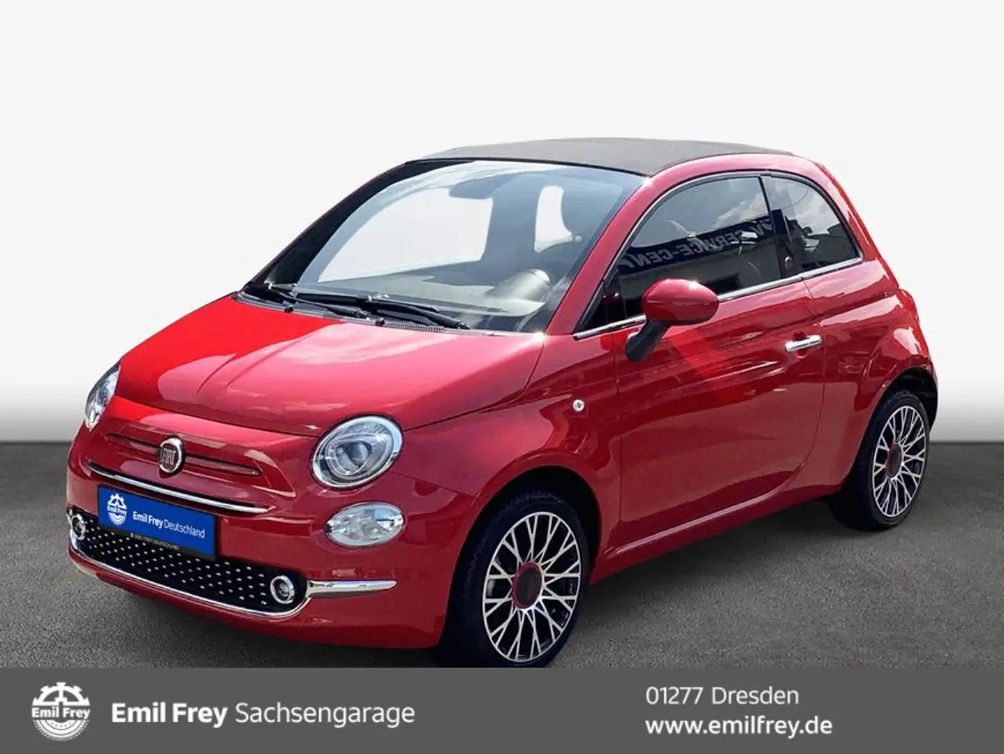 Fiat 500 C 1.0 GSE Hybrid RED el. Faltdach Navi Klimaau Rot - 1