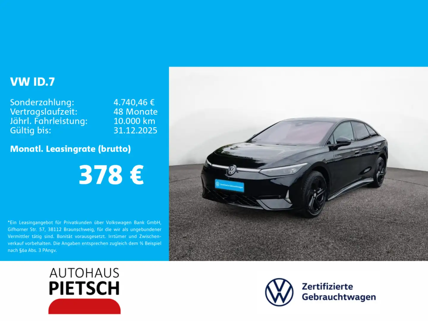 Volkswagen ID.7 GTX 4Motion IQ-Light Navi Discover ProMax H Schwarz - 1