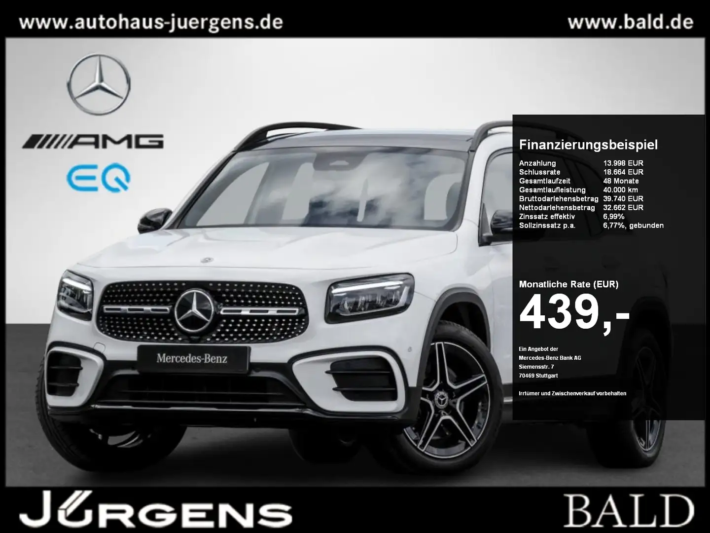 Mercedes-Benz GLB 250 4M AMG-Premium/LED/Pano/Totw/7-Sitzer Blanco - 1
