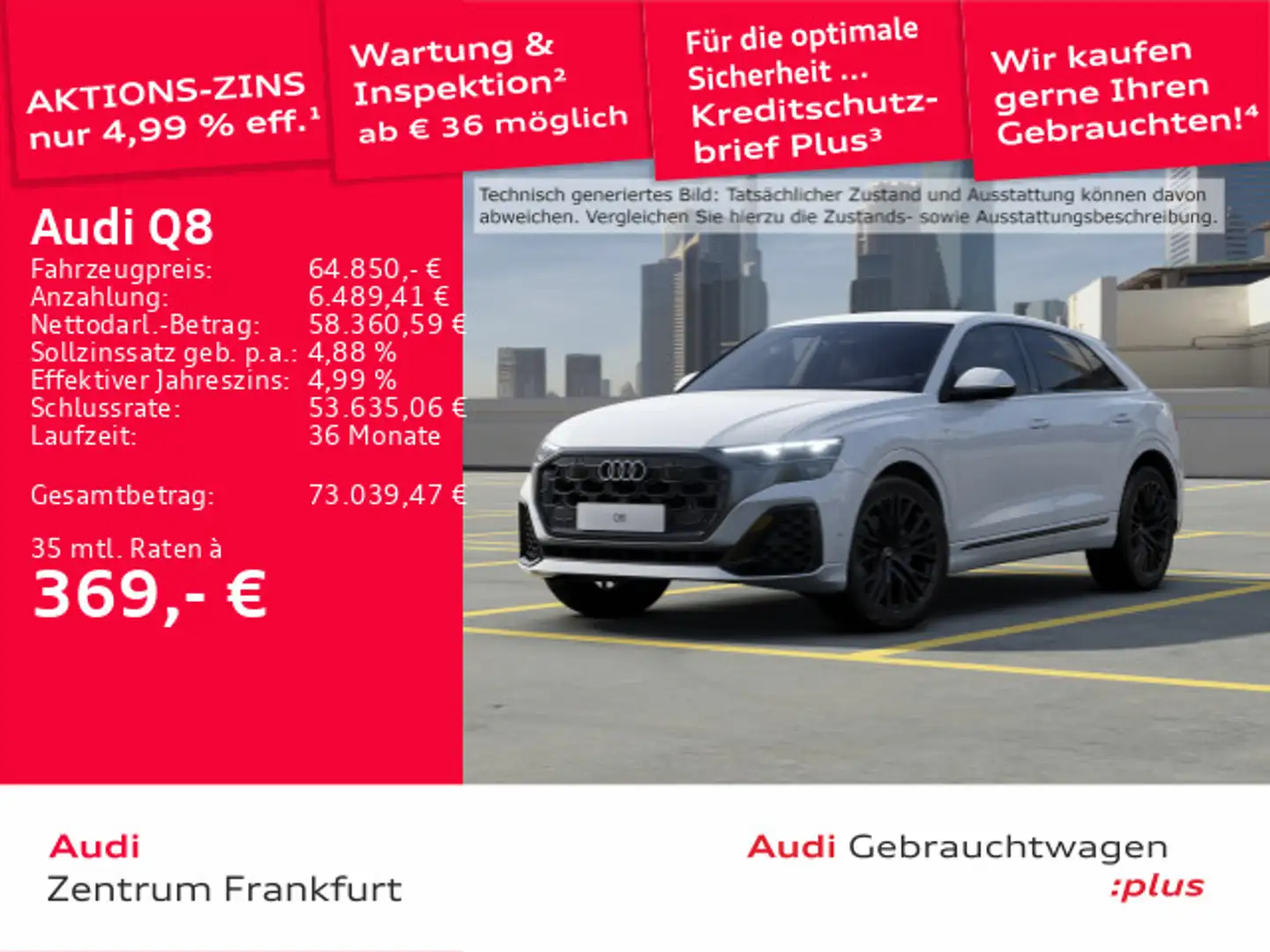 Audi Q8 55 TFSI quattro tiptronic S line Matrix-LED B Weiß - 1