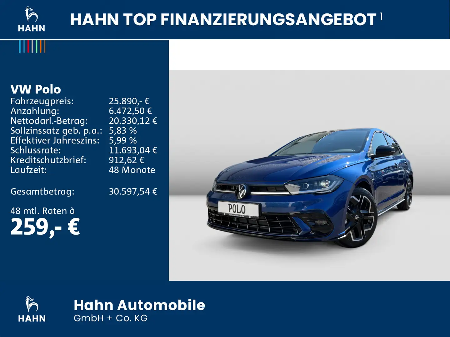 Volkswagen Polo R-Line 1,0TSI DSG IQ.DRIVE IQ.LIGHT KAM ACC Bleu - 2