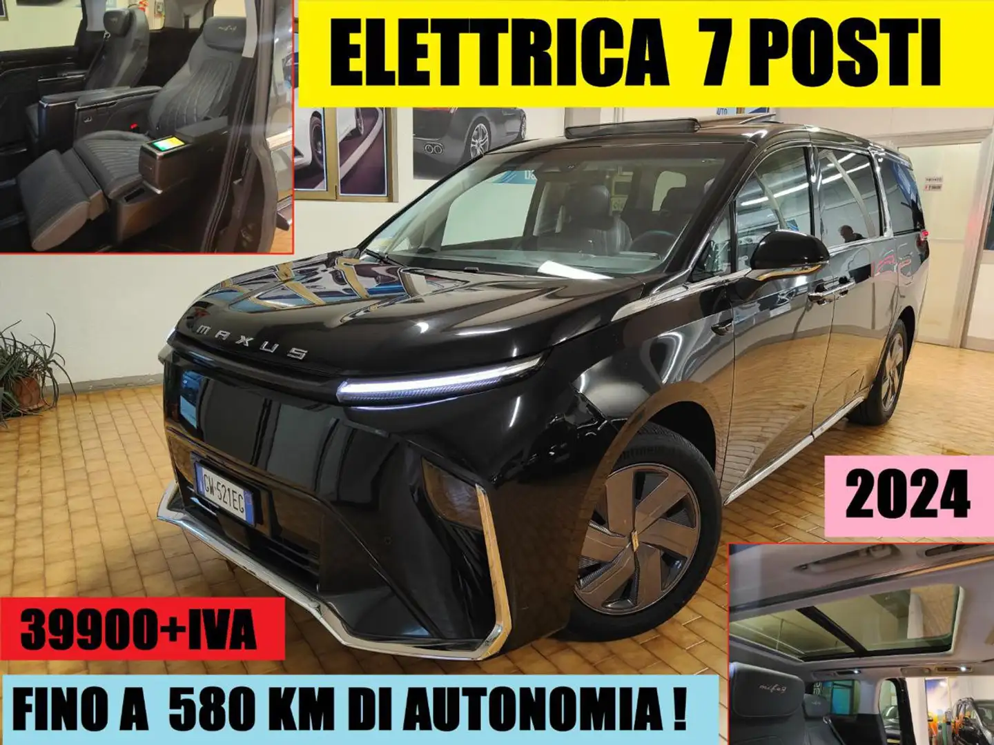 Maxus Mifa 9 PREMIUM 7 POSTI ELETTRIC 580 KM AUTONOMIA Nero - 1