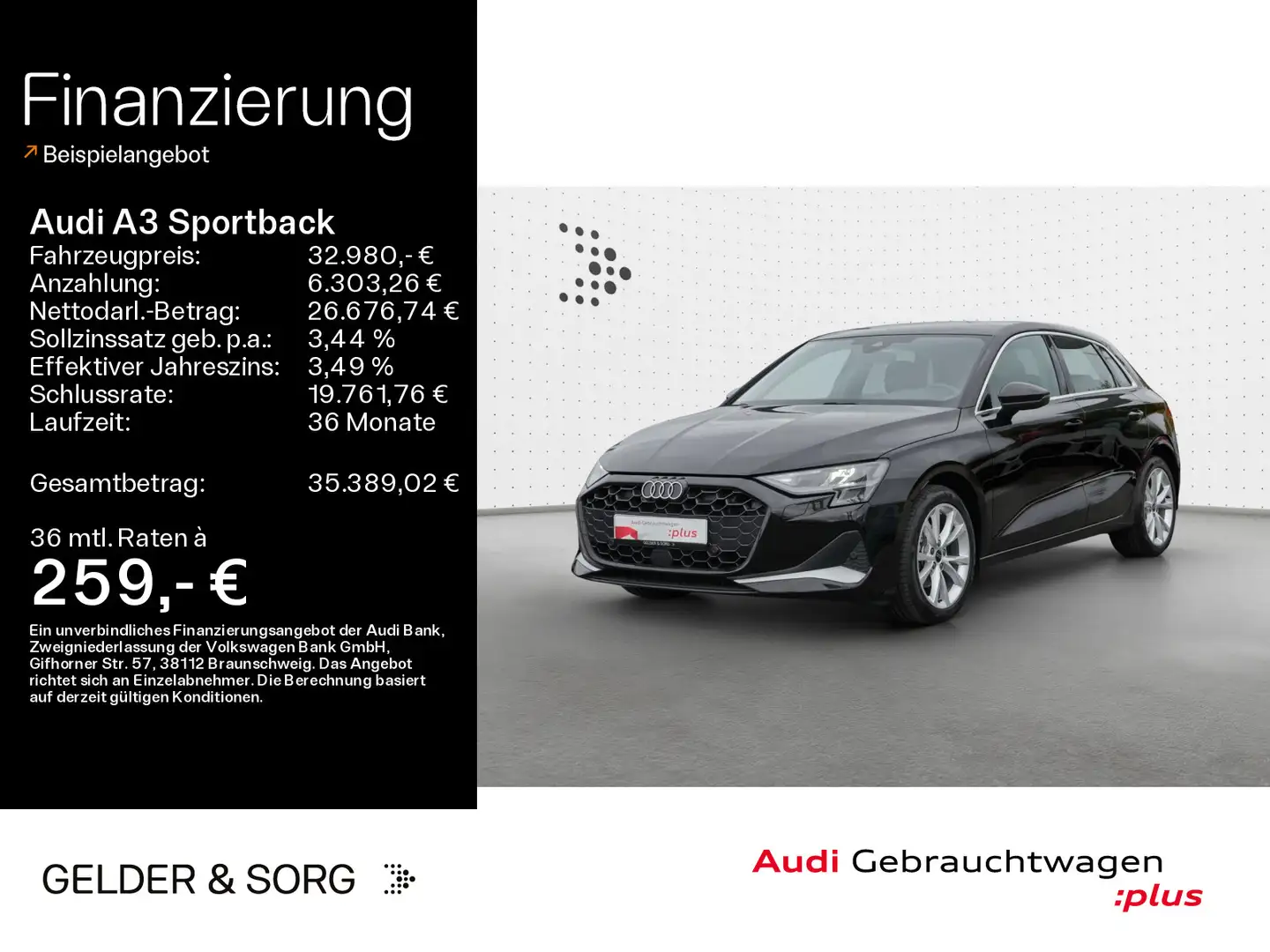 Audi A3 35 TDI advanced Business*ACC*virtua Schwarz - 1