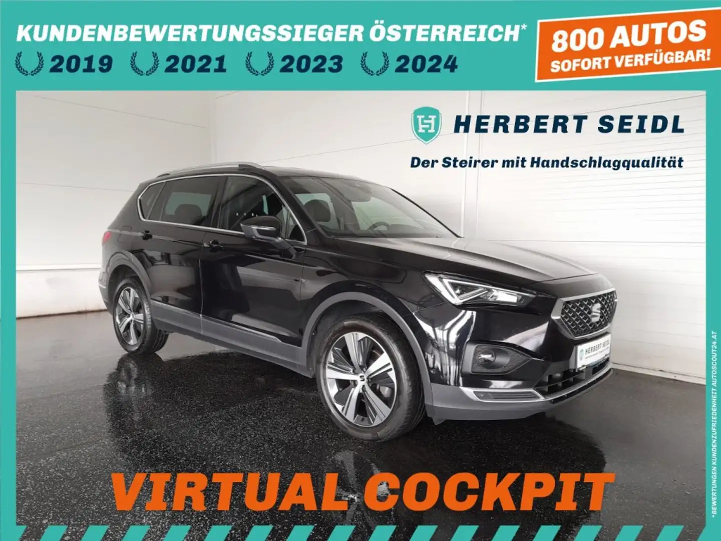 SEAT Tarraco XCELLENCE 2,0 TDI DSG *19 ZOLL / VOLL-LED / VIRTUELL / NAVI / ACC / E-KLAPPE / BEATS / KEYLESS* Schwarz - 1