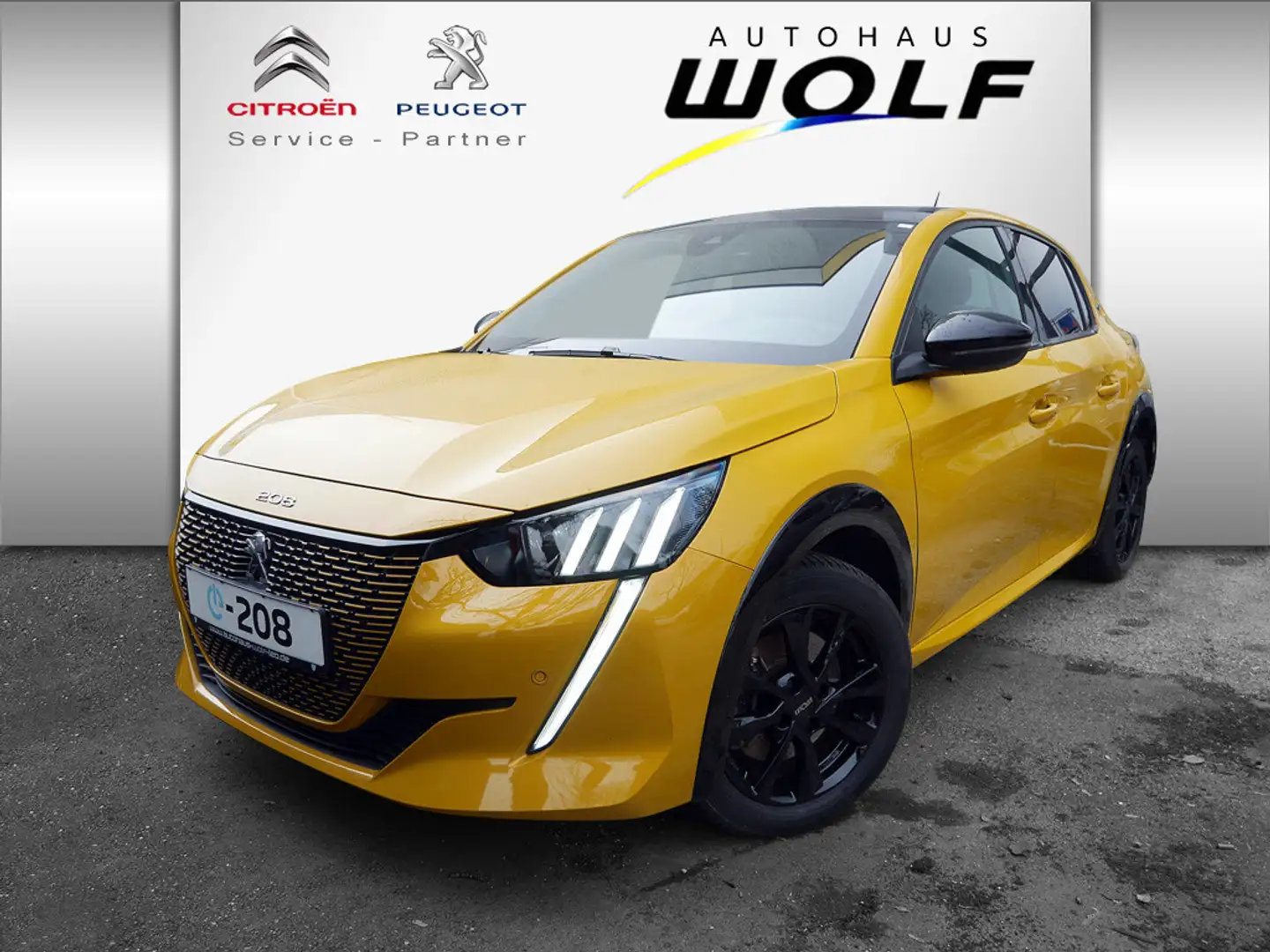 Peugeot e-208 GT 136 KLIMA PDC KAMERA NAVI LED Jaune - 1