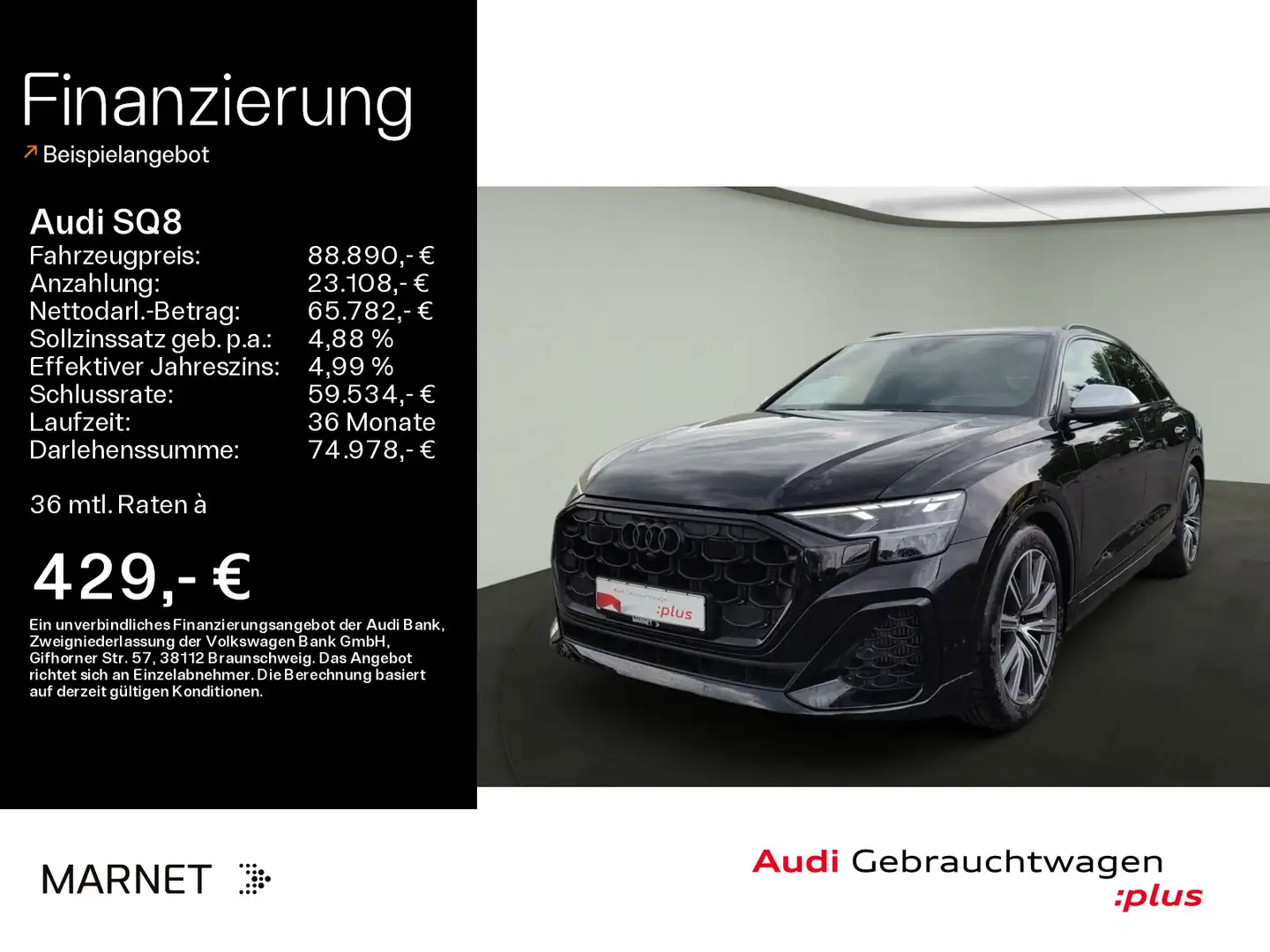Audi SQ8 TFSI*Navi*Matrix*HUD*AHK*PDC*Virtual Cockpit Negru - 1