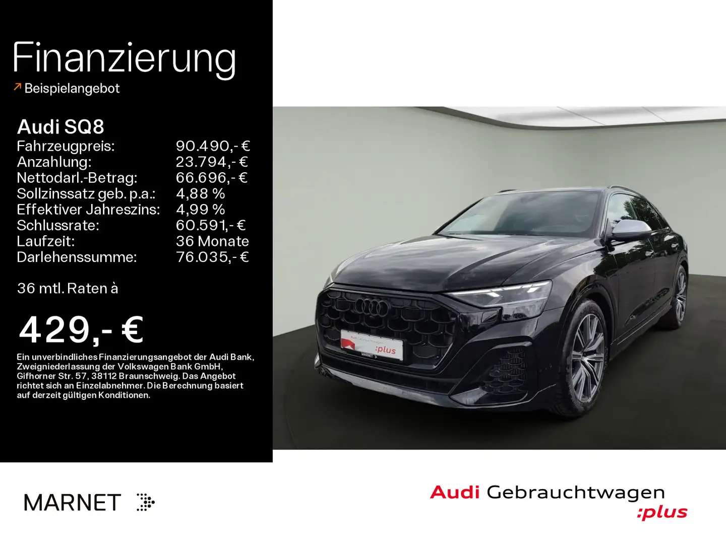 Audi SQ8 TFSI*Navi*Matrix*HUD*AHK*PDC*Virtual Cockpit Чёрный - 1