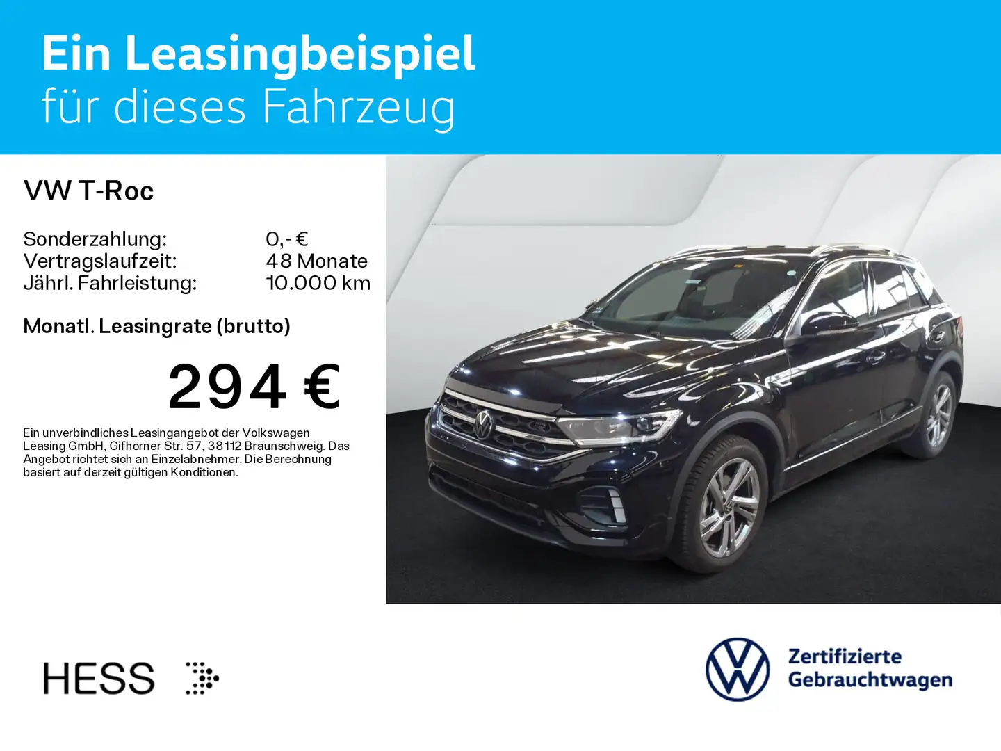 Volkswagen T-Roc T-ROC 1.5 TSI DSG R-LINE*LED*AHK*KAMERA*PDC*SHZ* Schwarz - 2