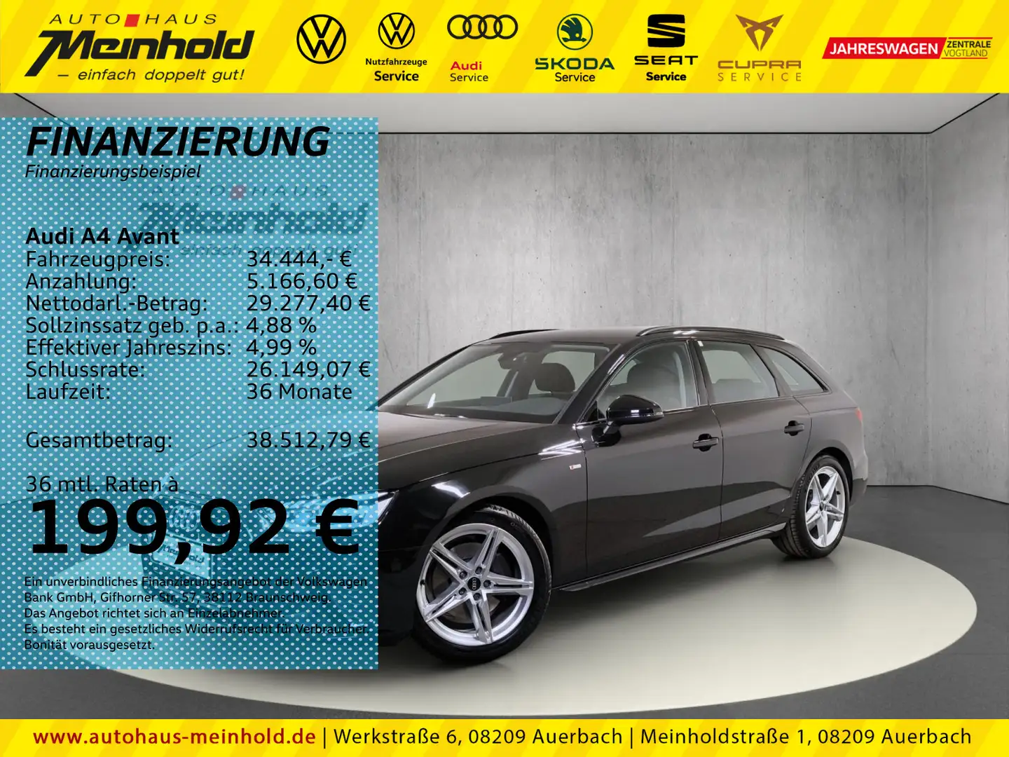 Audi A4 S line 40 TFSI S tronic, Kamera, Matrix Schwarz - 1